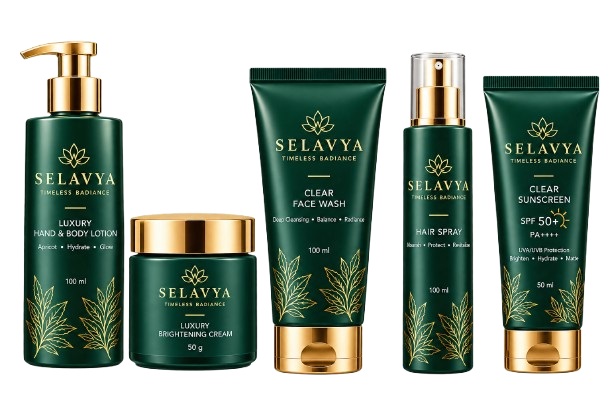 Selavya product lineup — Timeless Radiance